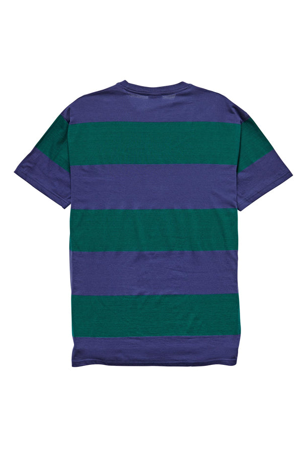 Stussy View Stripe Mens Ss Pocket T-Shirt Navy Ocean