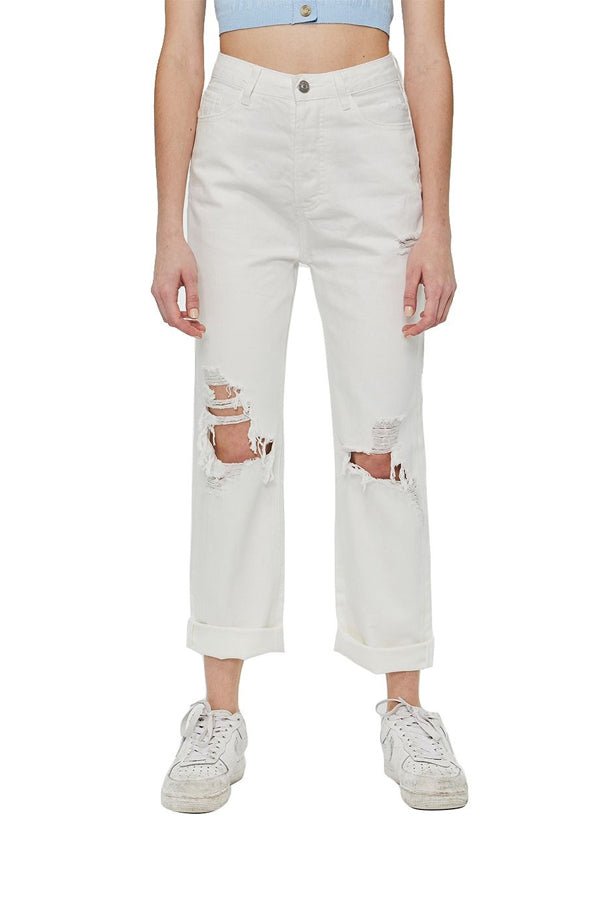 YUYU Distressed Jeans White