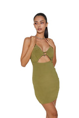 YUYU Florence Knit Dress Green