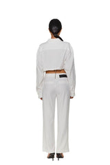 YUYU Side chain trouser White
