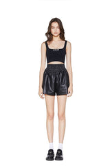 YUYU Yoko Leather Short Black