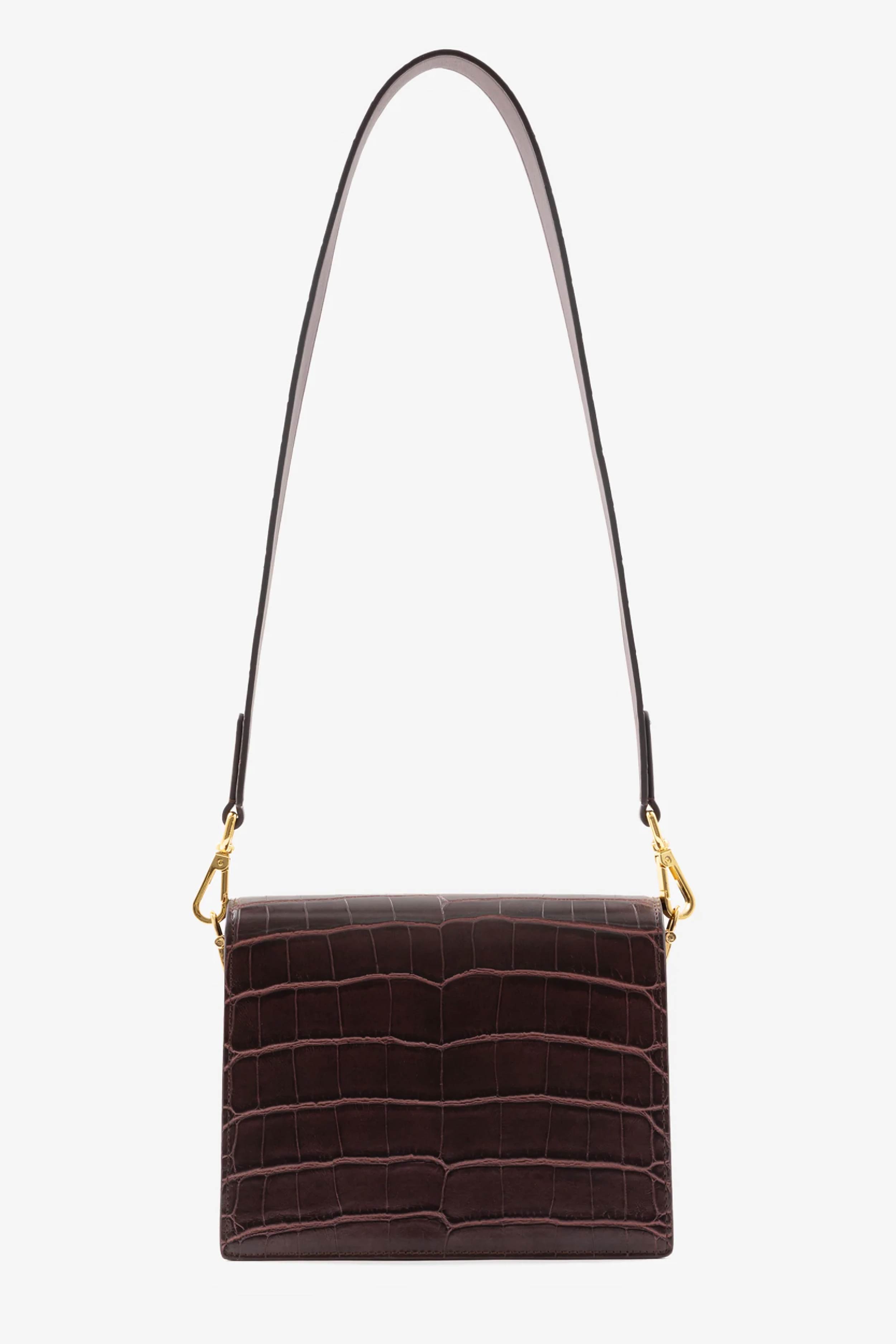 Jw pei women's mini flap crossbody black croc Clearance