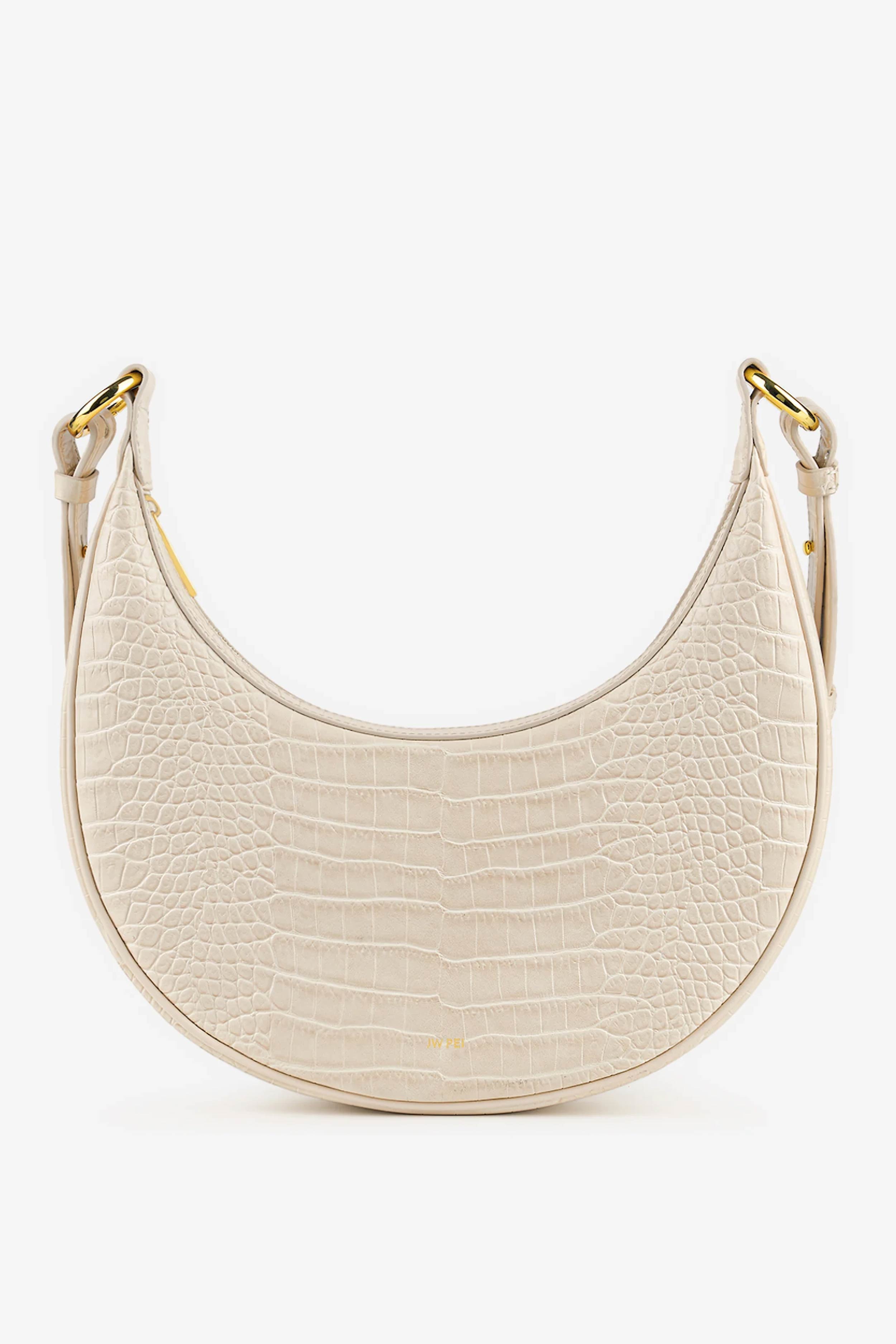 Carly Saddle Bag - Ivory Croc - JW PEI UK